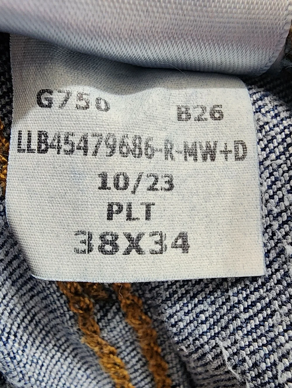 L.L.Bean BeanFlex Jeans 38x34 Medium Wash Stretch Straight COOLMAX FLAWED